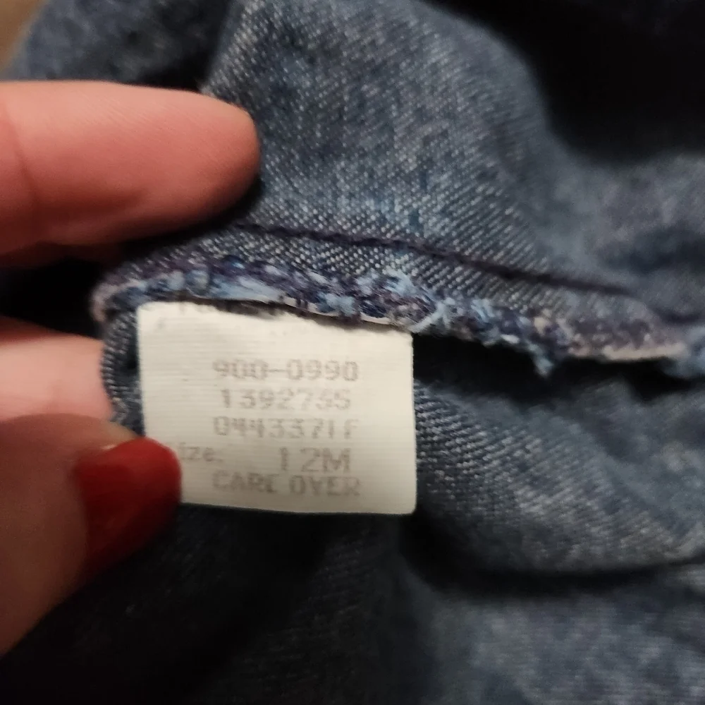 Oshkosh Denim Dress With Criss Cross Back Size 12mo Vintage